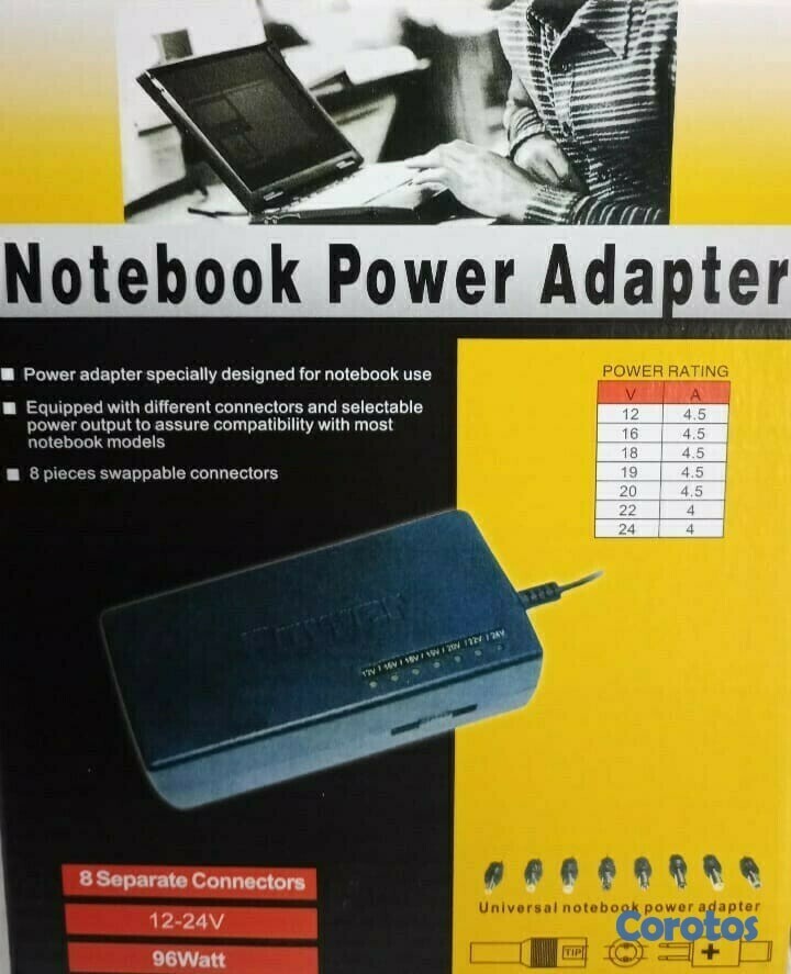 computadoras y laptops - CARGADOR UNIVERSAL PARA LAPTOP DE  REPUBLICA DIGITAL 96w 1