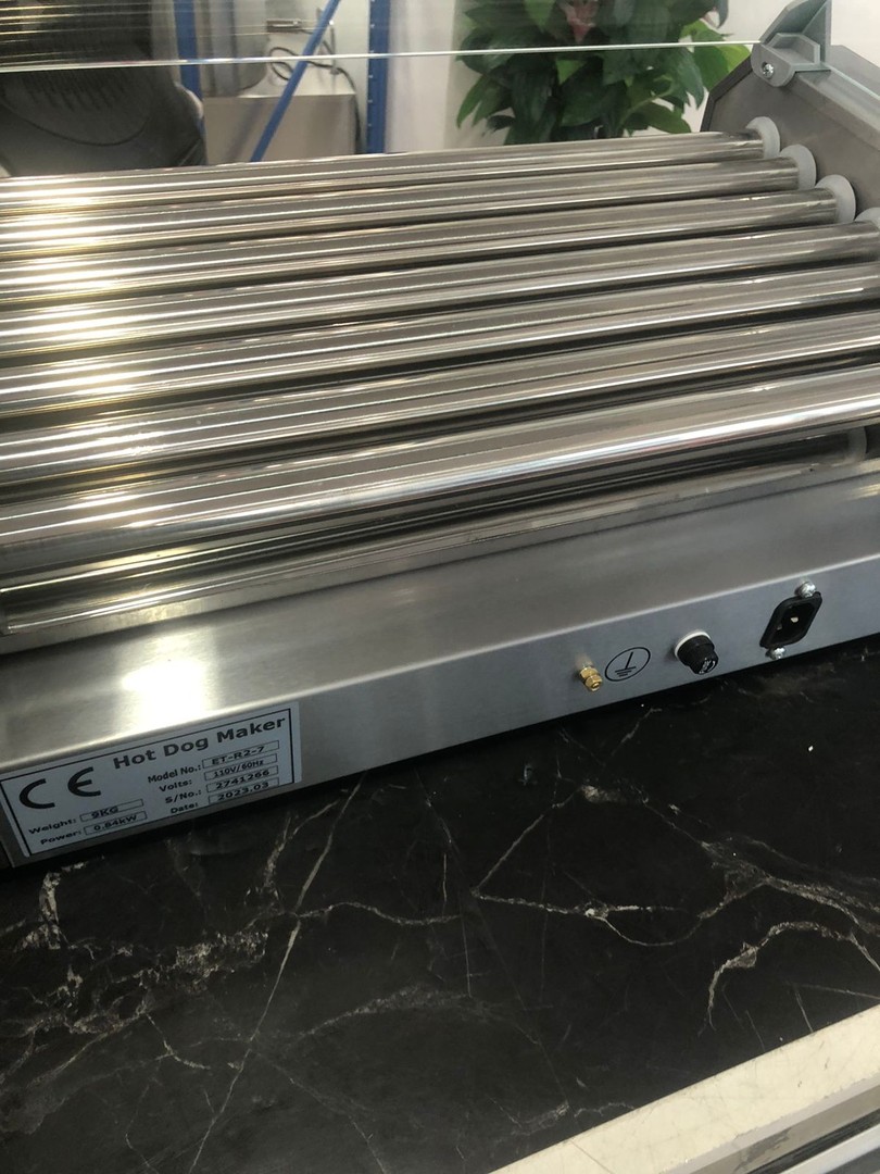 equipos profesionales - Maquina de hotdog Parrilla freidora de salchichas exhibidor BBQ rodillo caliente 5