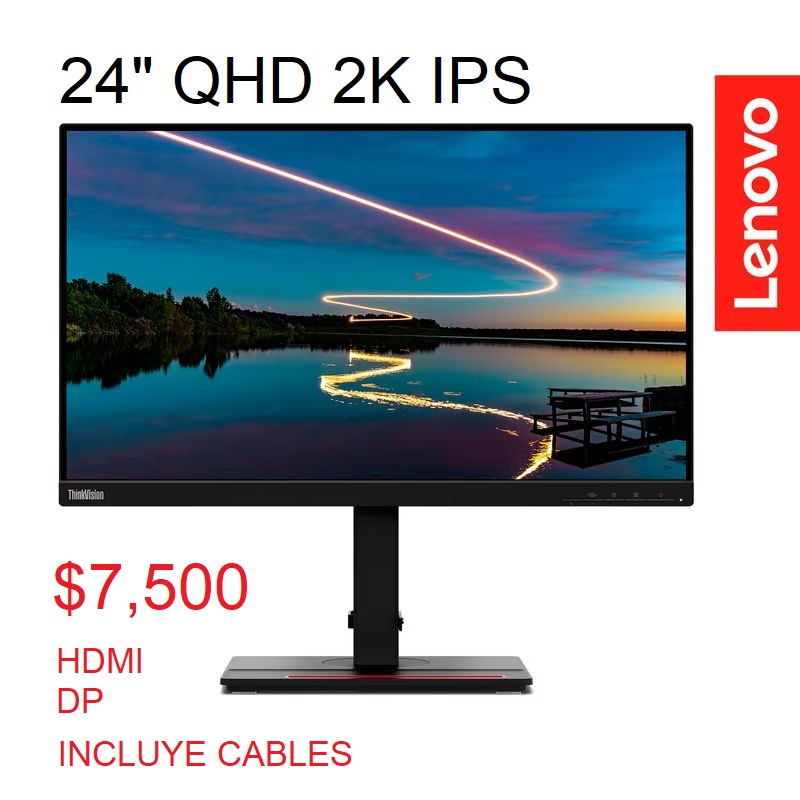 computadoras y laptops - MONITOR LENOVO 24 PG. 2K WQHD IPS  $7,500 1