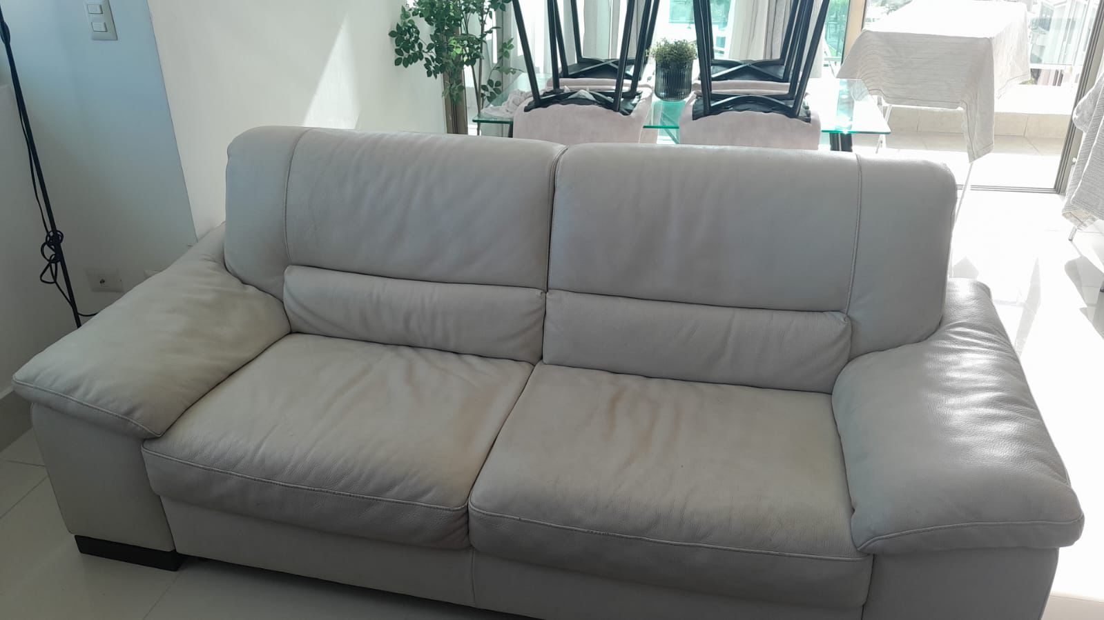 muebles y colchones - SOFA EN PIEL PARA RESTAURAR 2