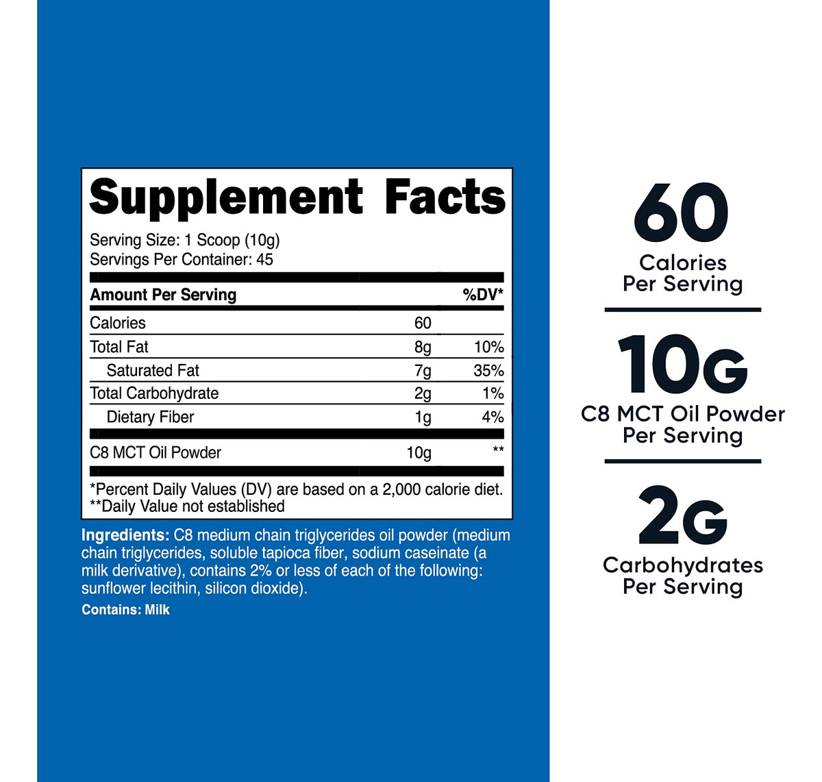 Salud y Equipamiento Médico - C8 Aceite Mct En Polvo 1lb (16oz) - Nutricost 1