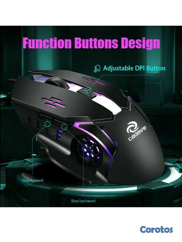 otros electronicos - Mouse gamer RGB VF52 4
