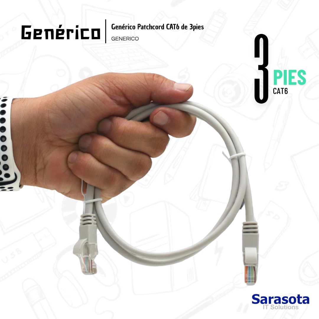 accesorios para electronica - Patch Cord RJ45 CAT6 de 3 pies 1