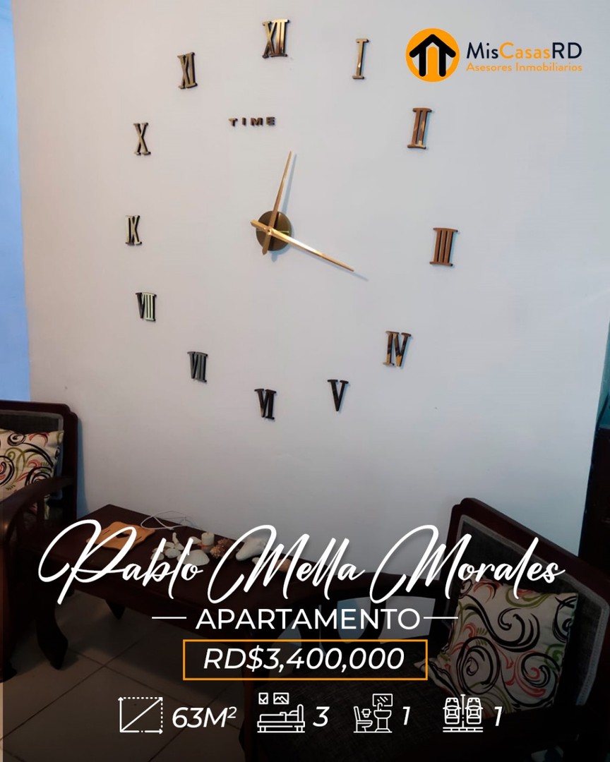 apartamentos - Apto. Pablo Mella Morales cerca de Plaza con todo 9