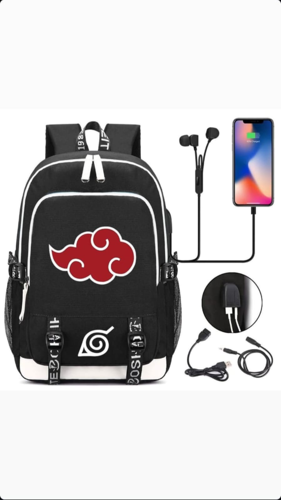 carteras y maletas - Mochila Akatsuki  de la Serie de Naruto. 