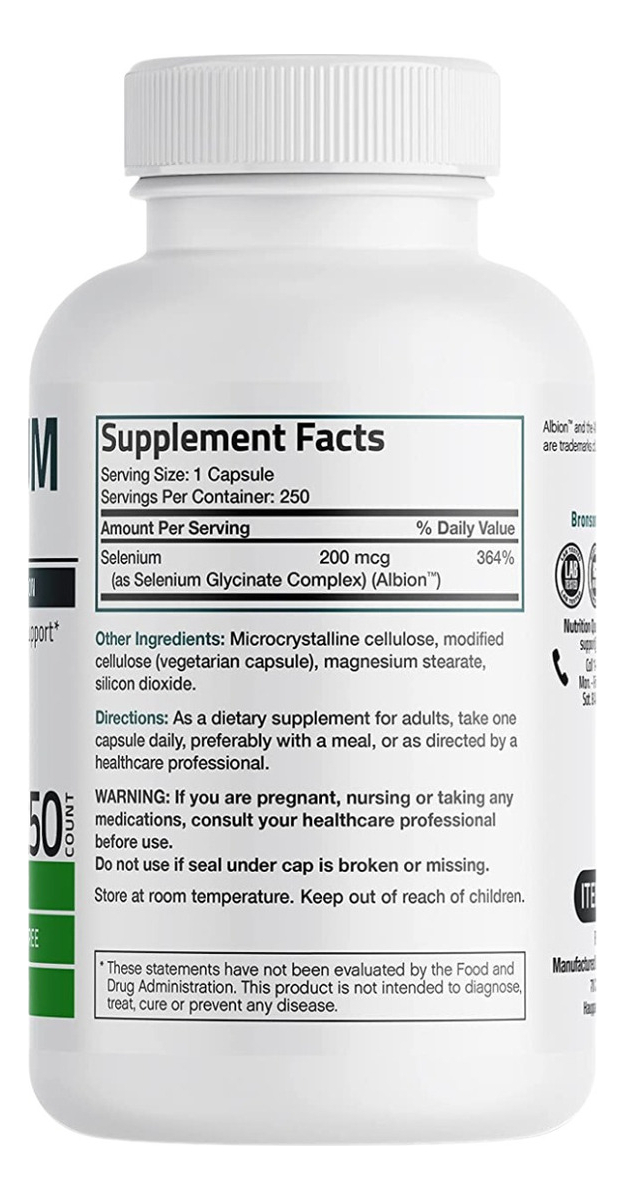 Salud y Equipamiento Médico - Selenio 200 Mcg 250 Capsulas - Unidad 1