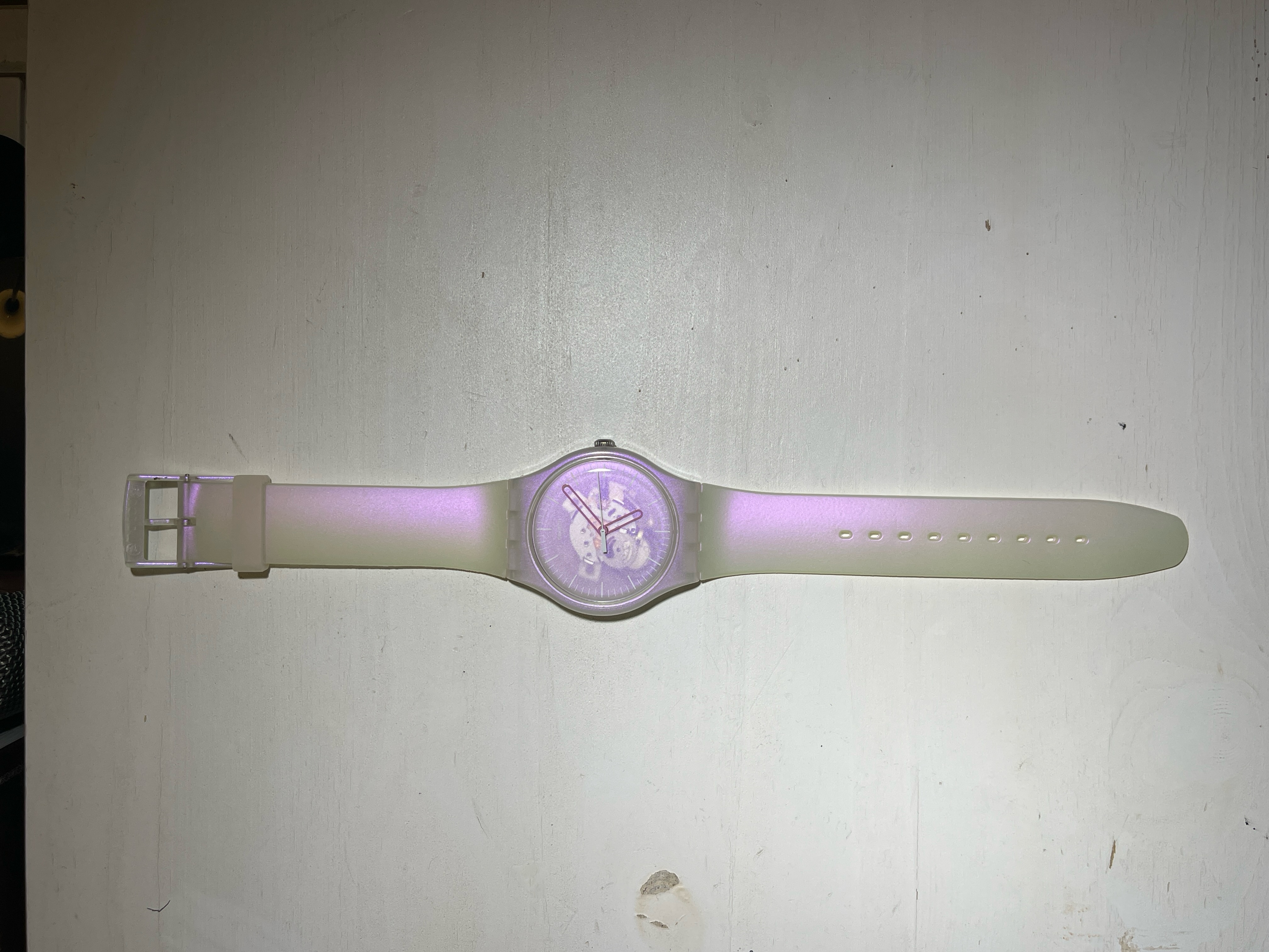 joyas, relojes y accesorios - Reloj Swatch, nuevo-abierto, rosad/morado 2
