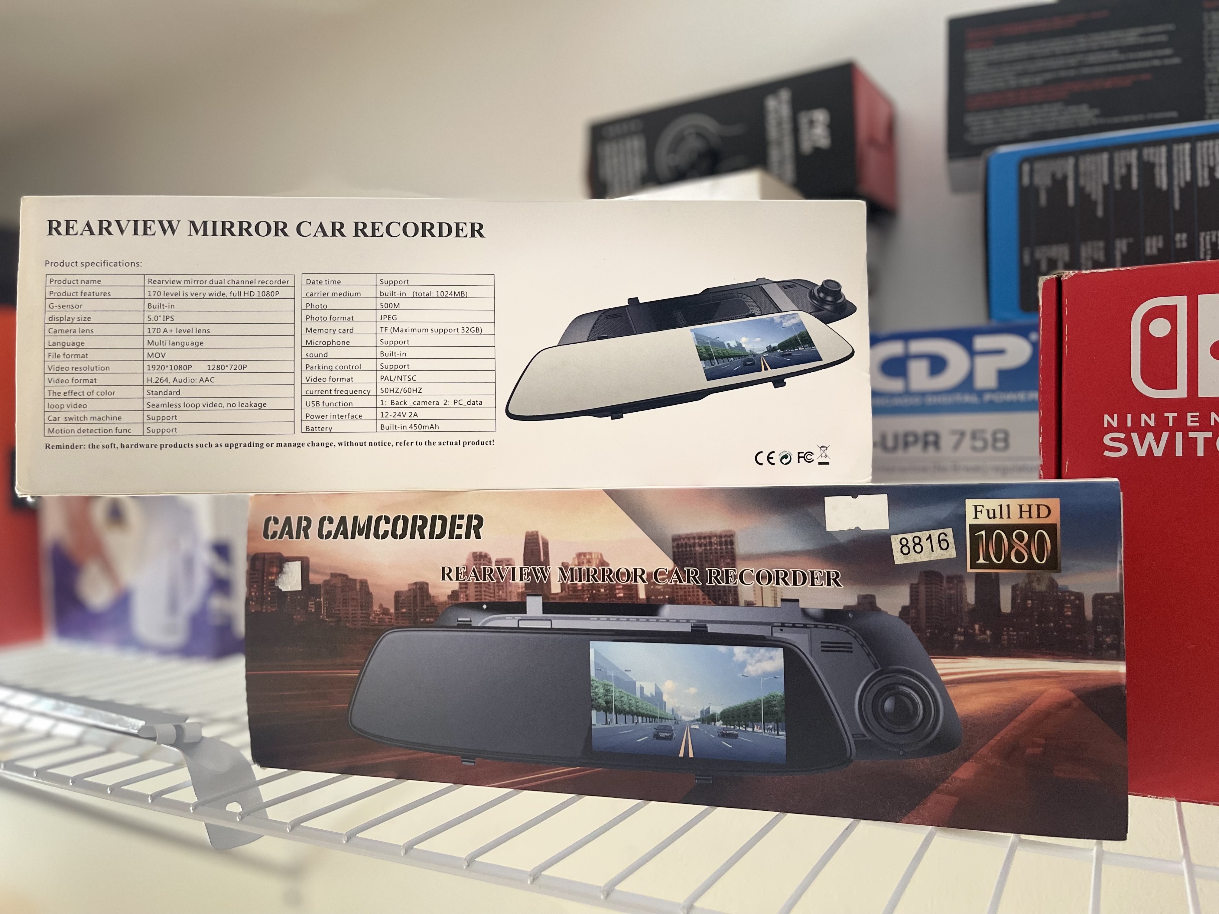 accesorios para vehiculos - Cámara trasera en Retrovisor Universal  0