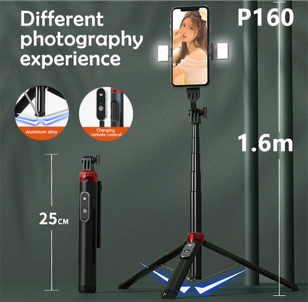 celulares y tabletas - trípode con luz 
