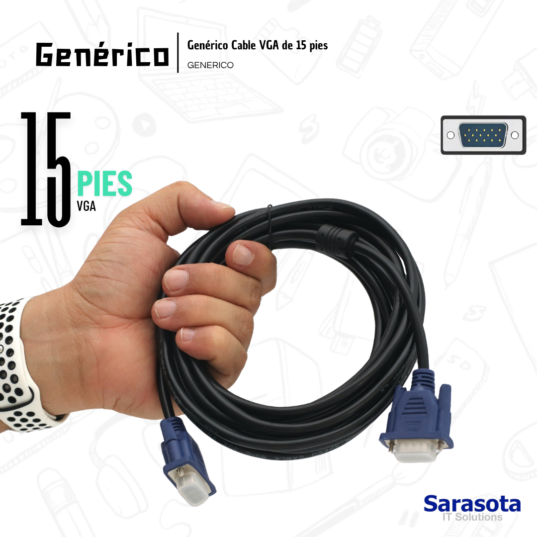 accesorios para electronica - Genérico Cable VGA de 15 pies 1