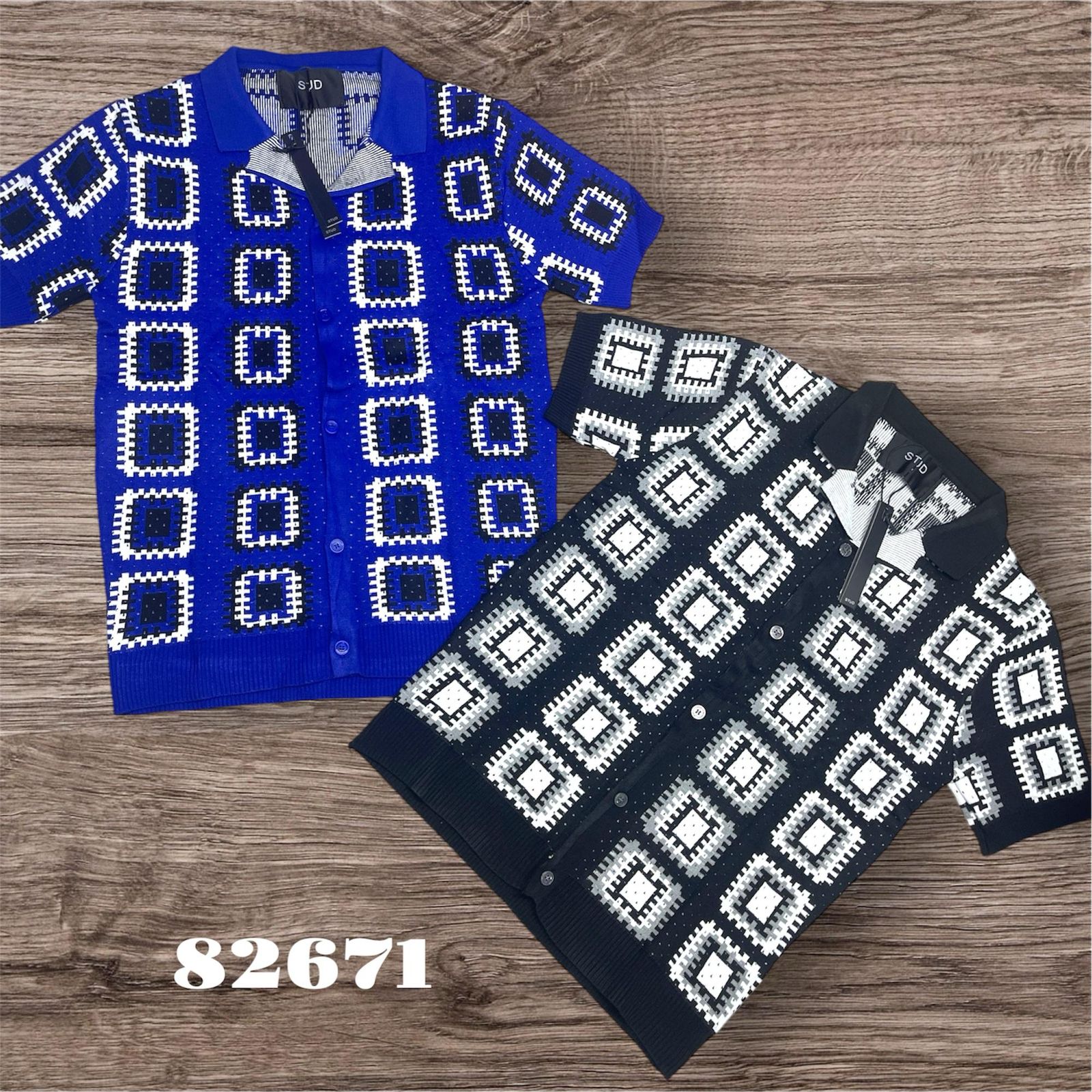 ropa para hombre - Camisa oversize recta de punto calado con rayas 9
