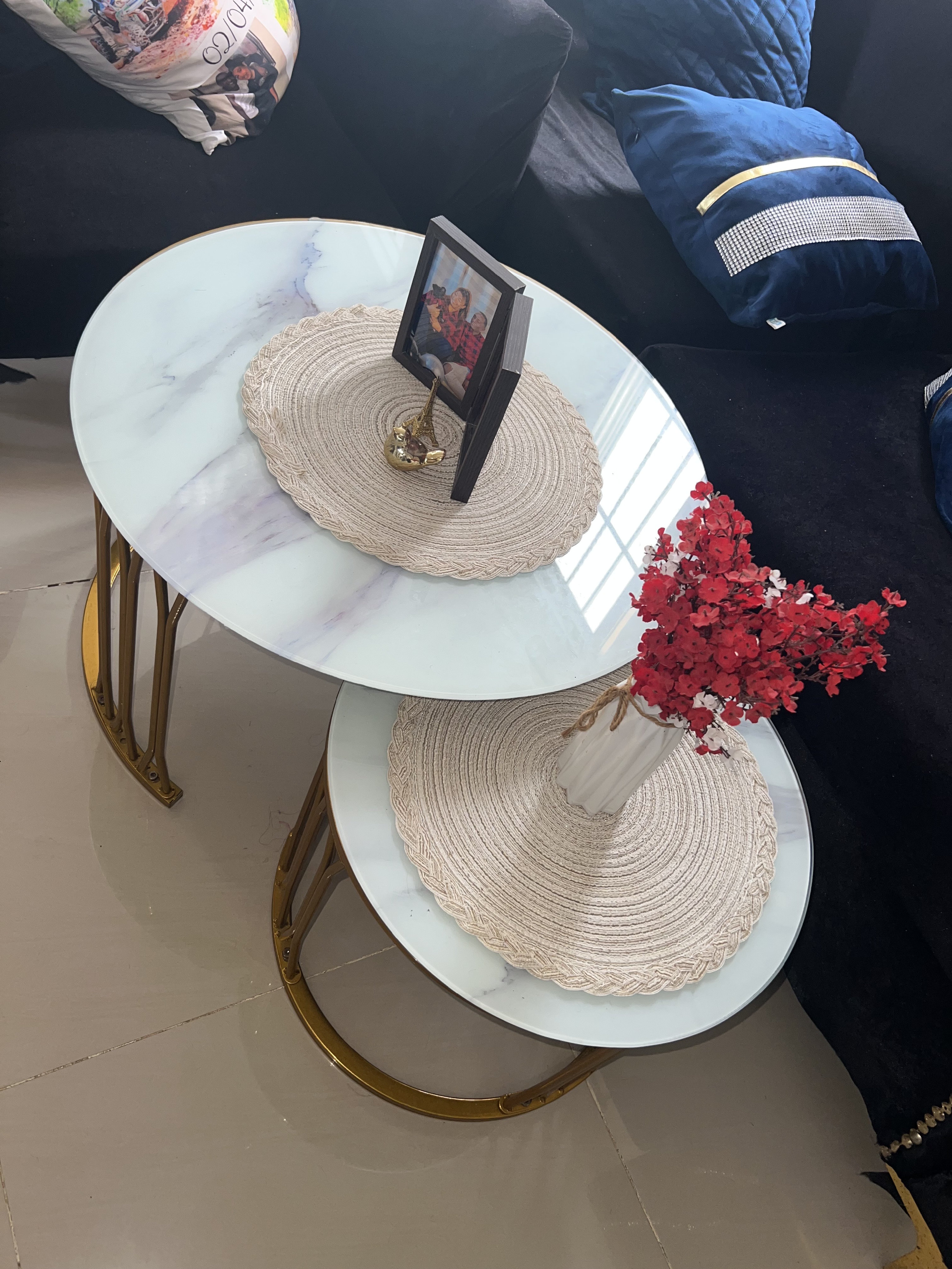 decoración y accesorios - venta de mesas con tope de  cristal 