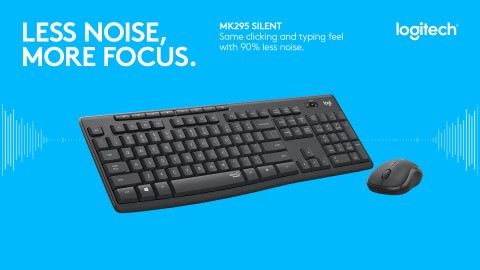 computadoras y laptops - TECLADO MOUSE LOGITECH MK295 SILENCIOSO, USB INGLES, WIRELESS 2.4GHZ, 10M RANGE 0