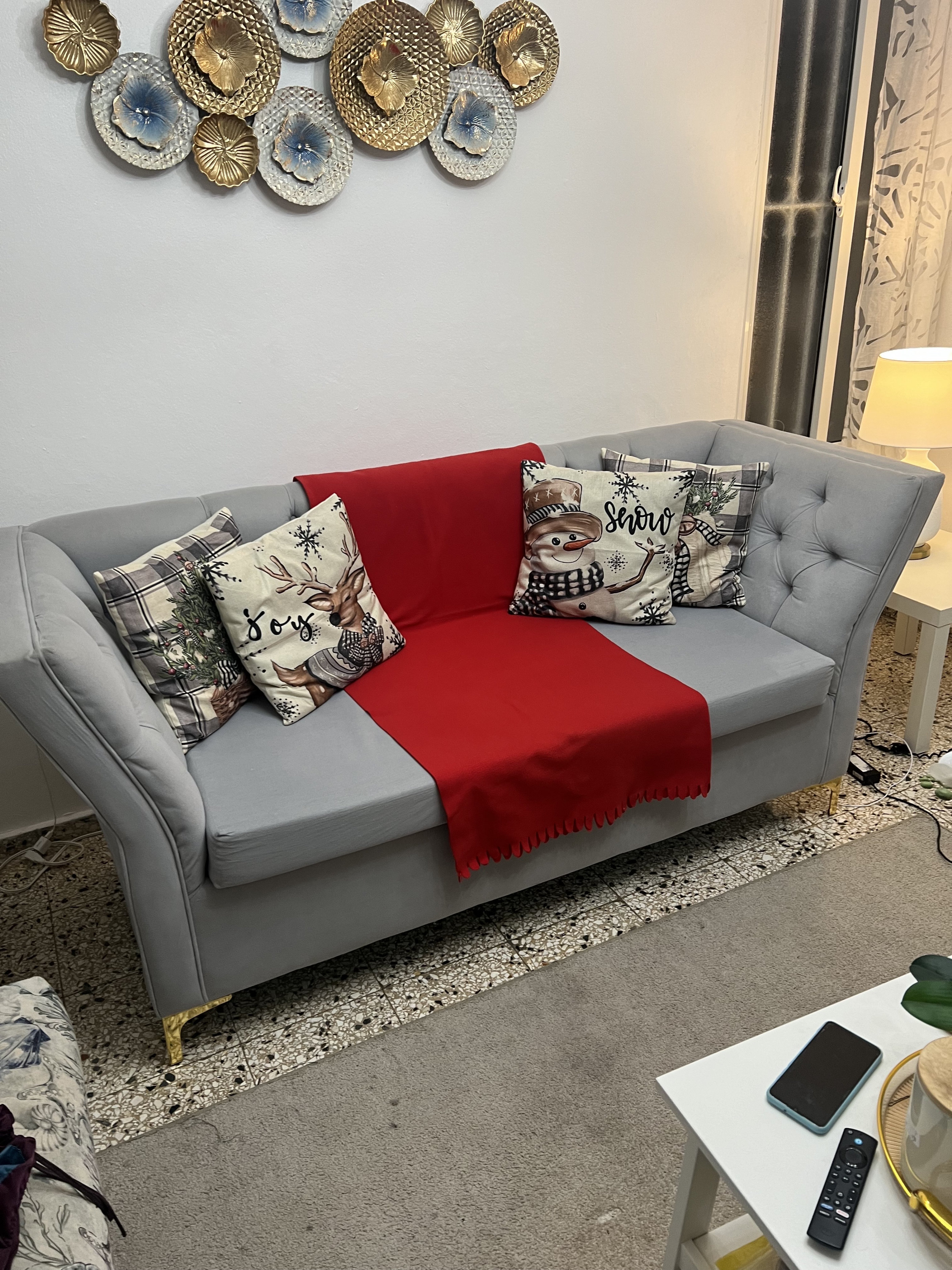 muebles y colchones - sofá gris 1