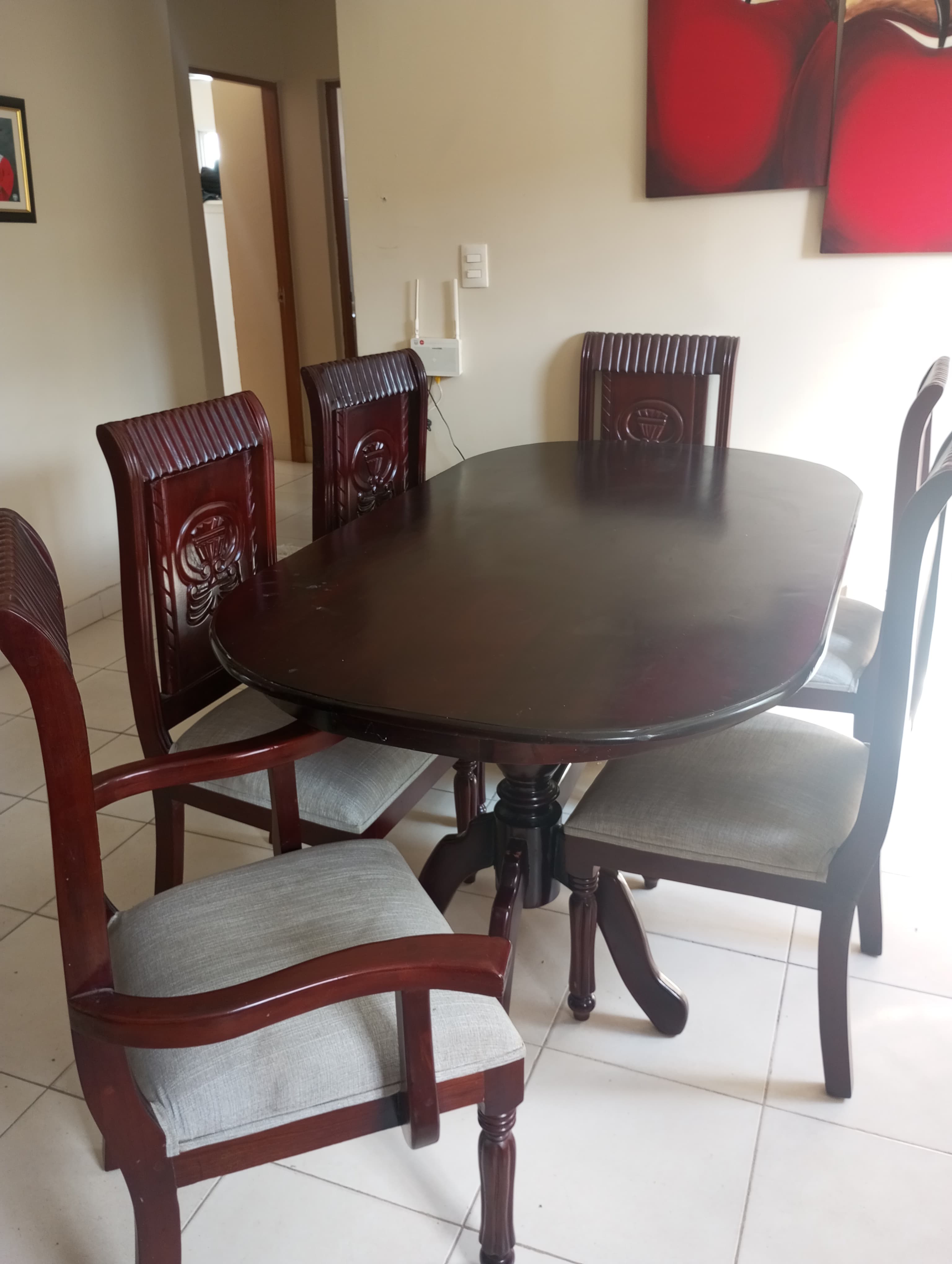 cocina - Comedor en caoba de 6 sillas