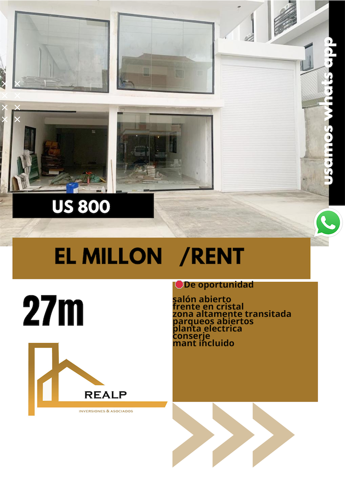 oficinas y locales comerciales - Local comercial en el millon  0