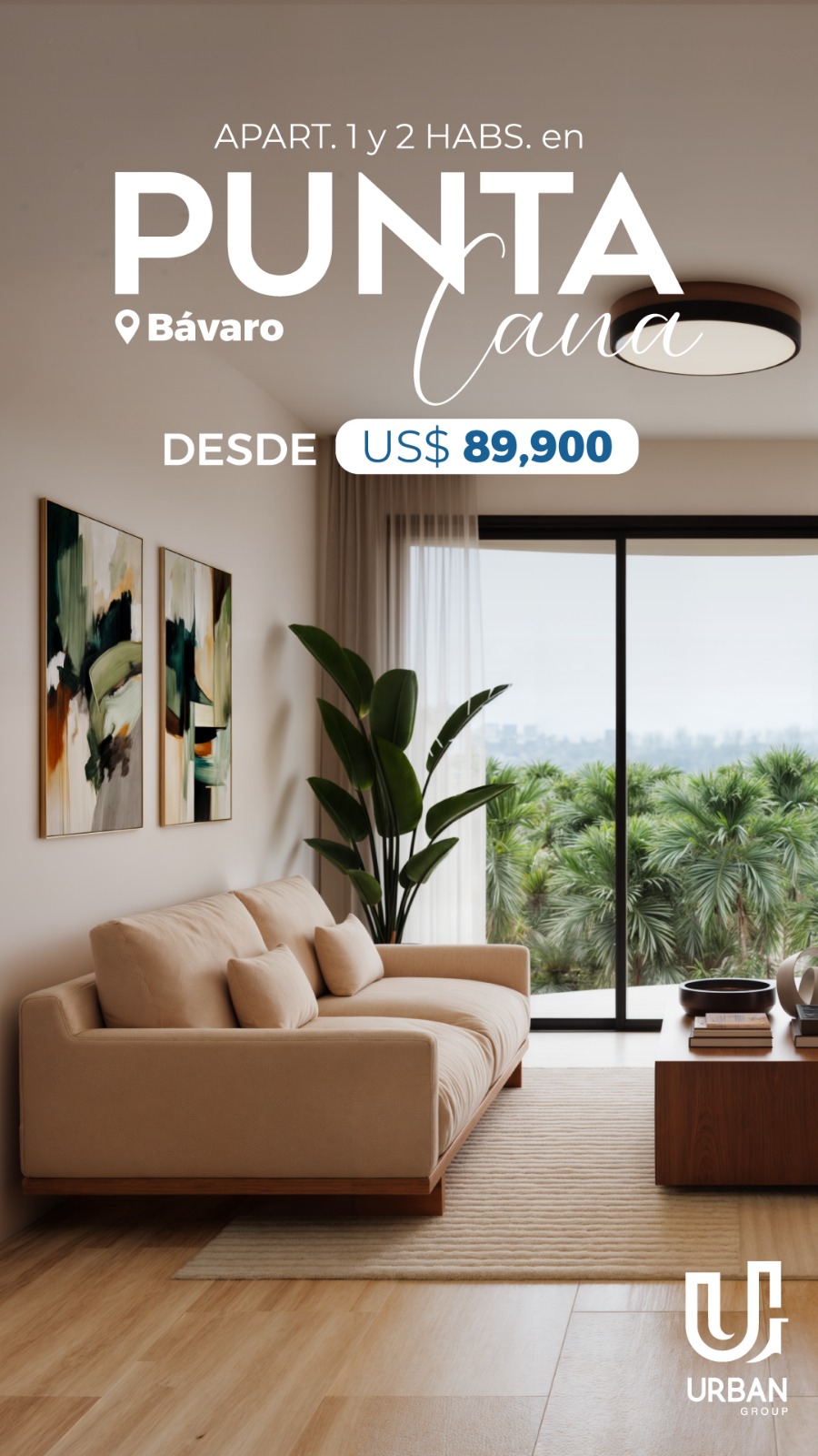 casas vacacionales y villas - APARTAMENTOS DE 1 Y 2 HABITACIONES EN PUNTA CANA. 1