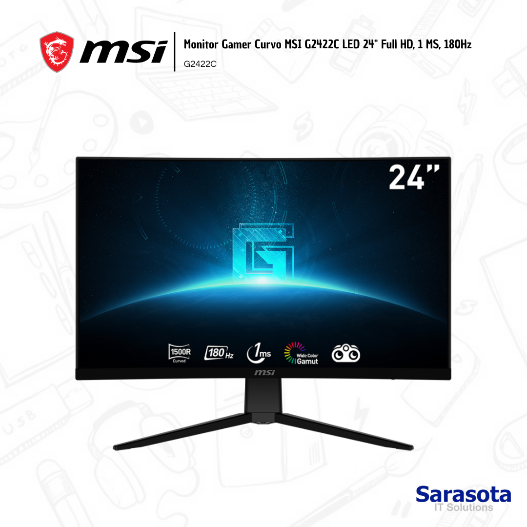 computadoras y laptops - MSI Monitor Gamer  G2422C LED 24" Full HD, 1 MS 1