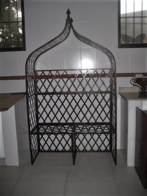 decoración y accesorios - BANCO DE HIERRO Y REJILLAS DE METAL DE LA INDIA 5