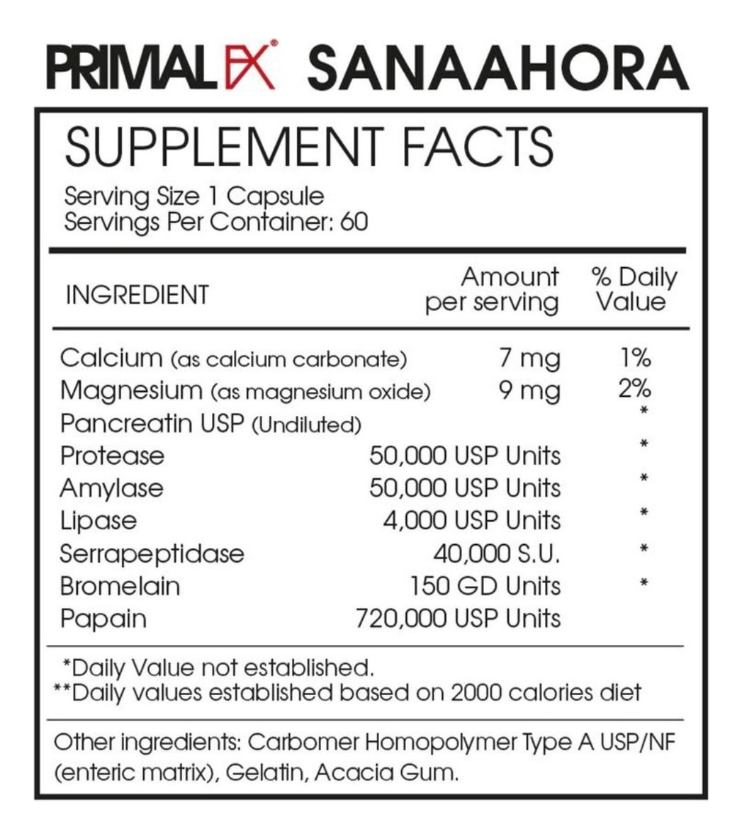 Salud y Equipamiento Médico - Enzimas 60 Cap Primalfx 1