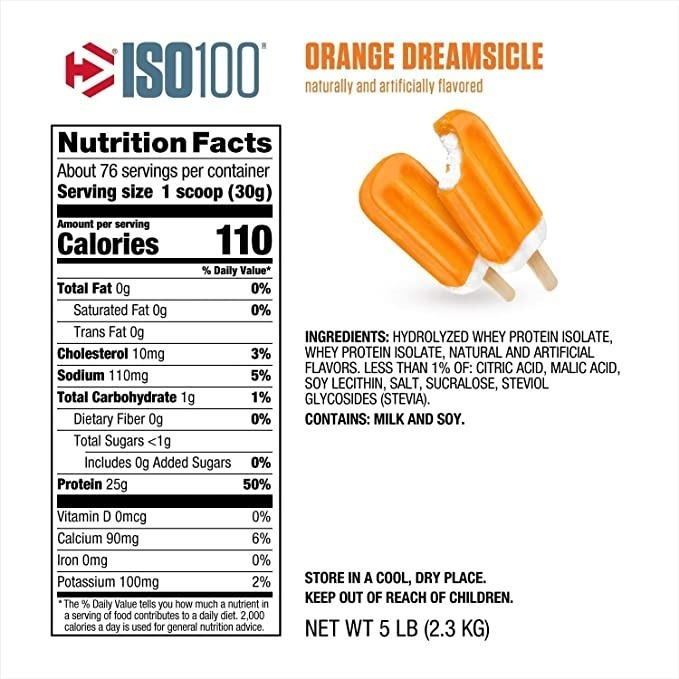 Salud y Equipamiento Médico - Proteina Iso 100 Naranja 5 Lbs 1
