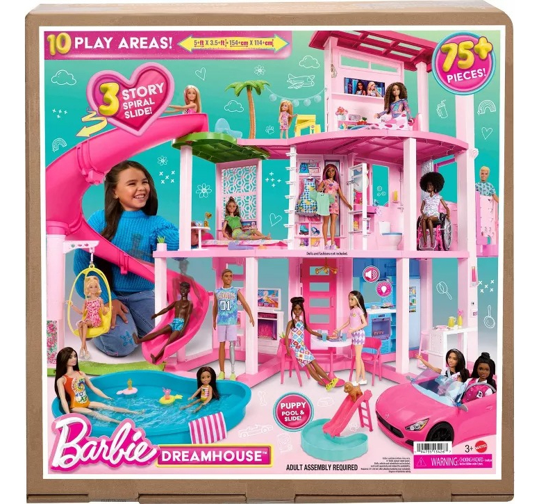 juguetes - Casa De Muñecas Barbie Dreamhouse Pool Party Con Tobogán 4