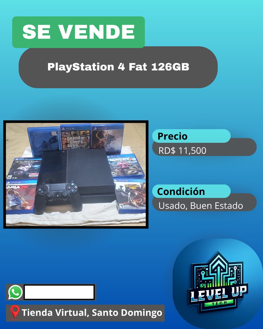 consolas y videojuegos - Playstation 4 Fat 126GB + 7 Juegos
