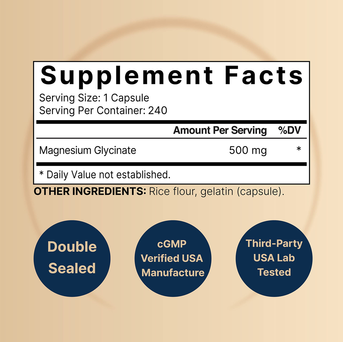 Salud y Equipamiento Médico - Glicinato De Magnesio 500 Mg 100% Quelado Naturebell 480 Cap 2