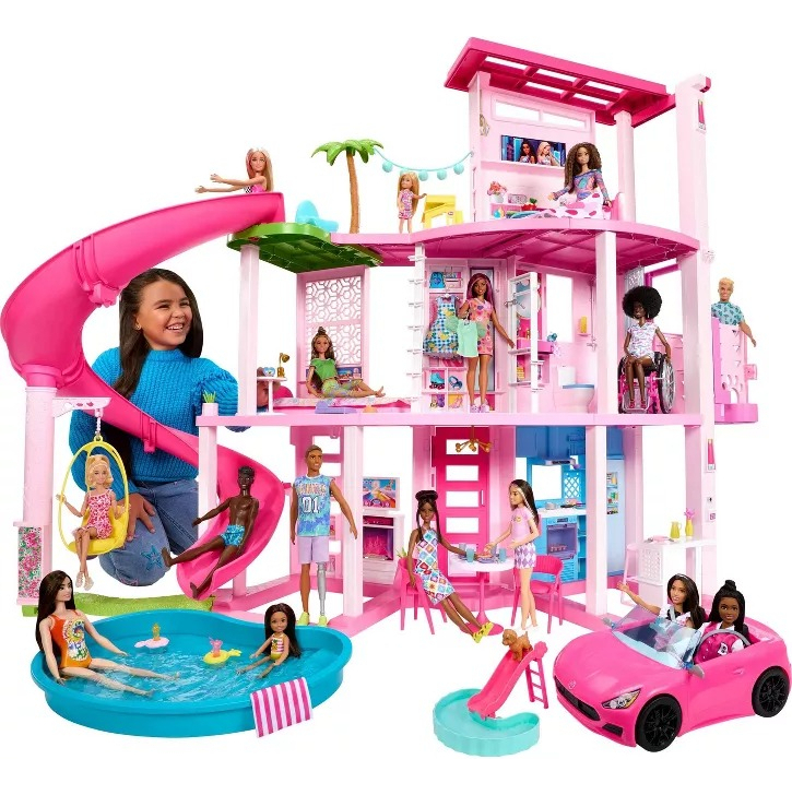 juguetes - Casa De Muñecas Barbie Dreamhouse Pool Party Con Tobogán 5