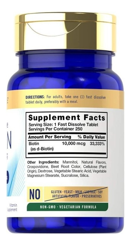 Salud y Equipamiento Médico - Biotina | 10000 Mcg | 250 Uds 1