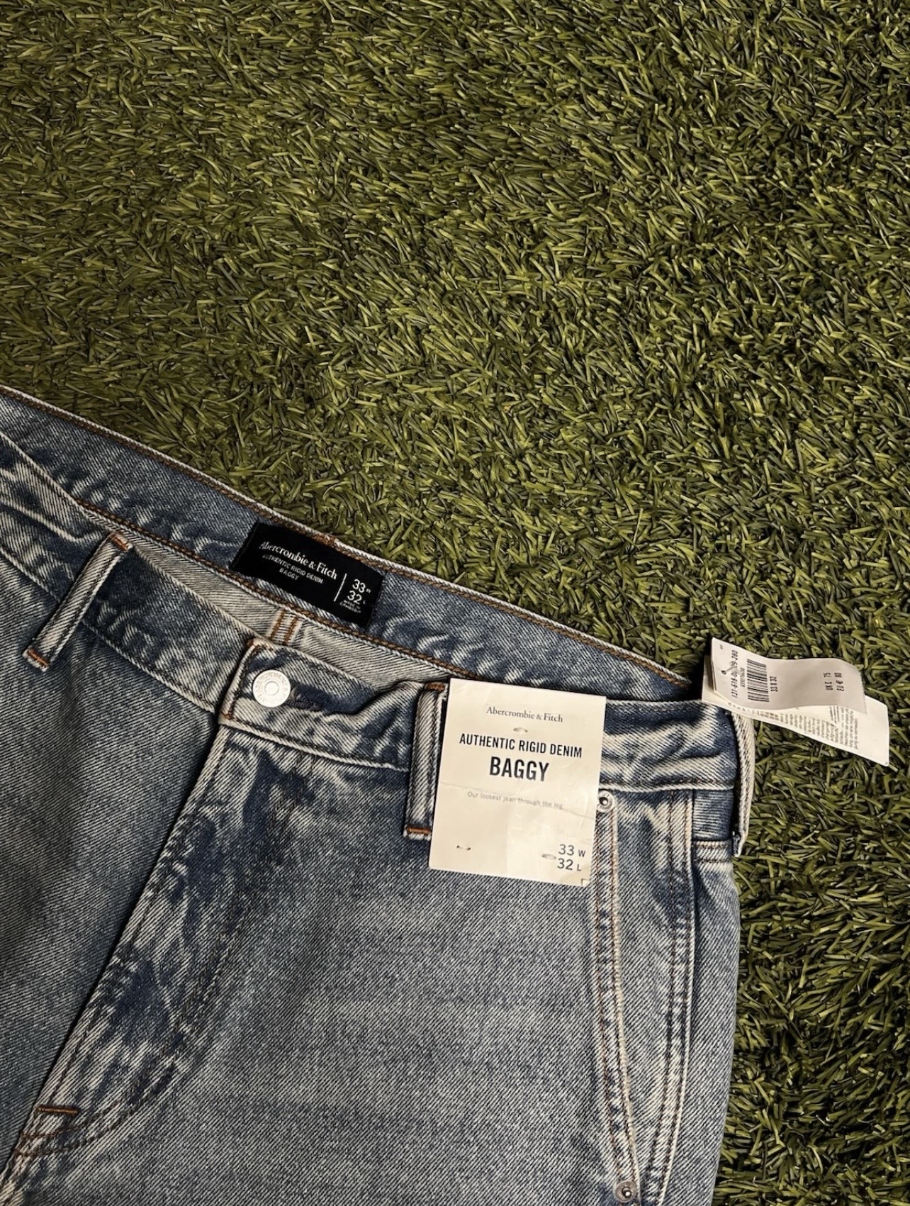 ropa para hombre - Abercrombie & Fitch Double Knee Carpenter Jeans Slim Fit Brown Men's Size 33X32 1