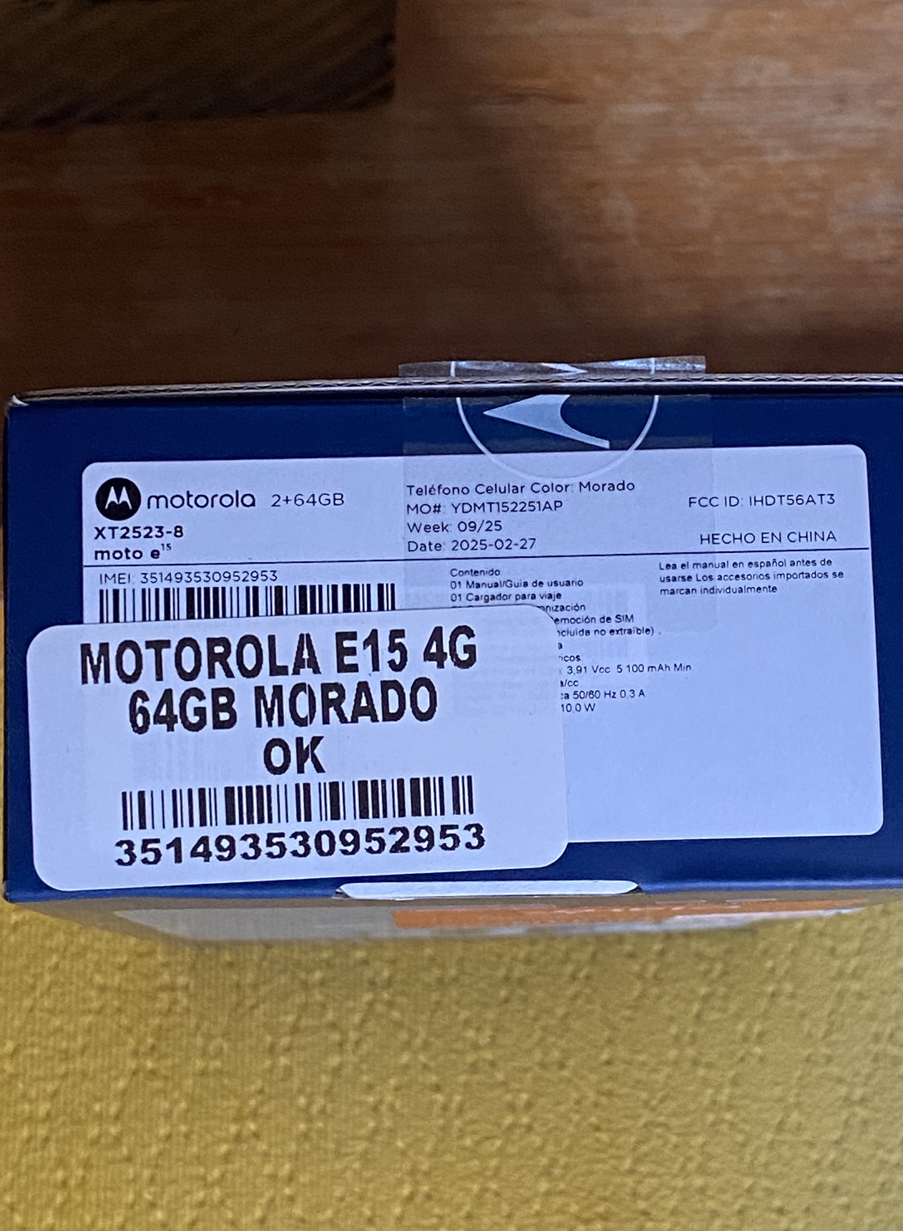 celulares y tabletas - Motorola E15 64GB Morado Nuevo 2