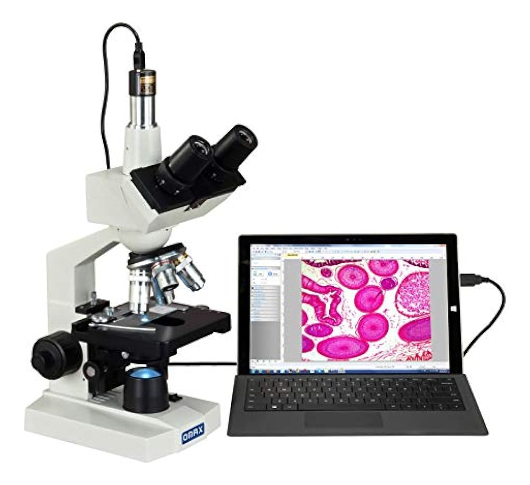Salud y Equipamiento Médico - Microscopio Led Compuesto Trinocular De Laboratorio Digital 0