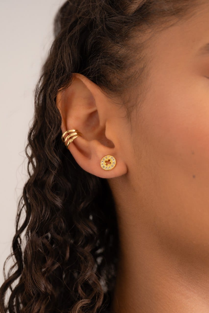 joyas, relojes y accesorios - Aretes Trebol circonias 0