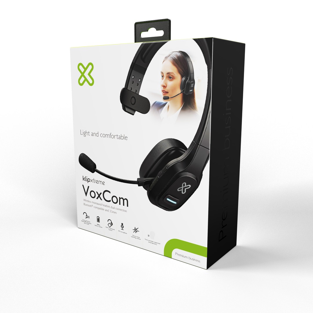 computadoras y laptops - AUDIFONO CON MICROFONO KLIPX VOXCOM, BLUETOOTH 5.0 + (ADAPTADOR USB C A JACK 3.5 1