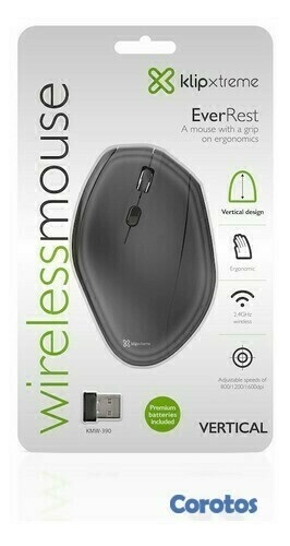 computadoras y laptops - MOUSE WIRELESS KLIPX VERTICAL, ERGONOMICO, 2.4 GHZ,800/1200/1600DPI 1