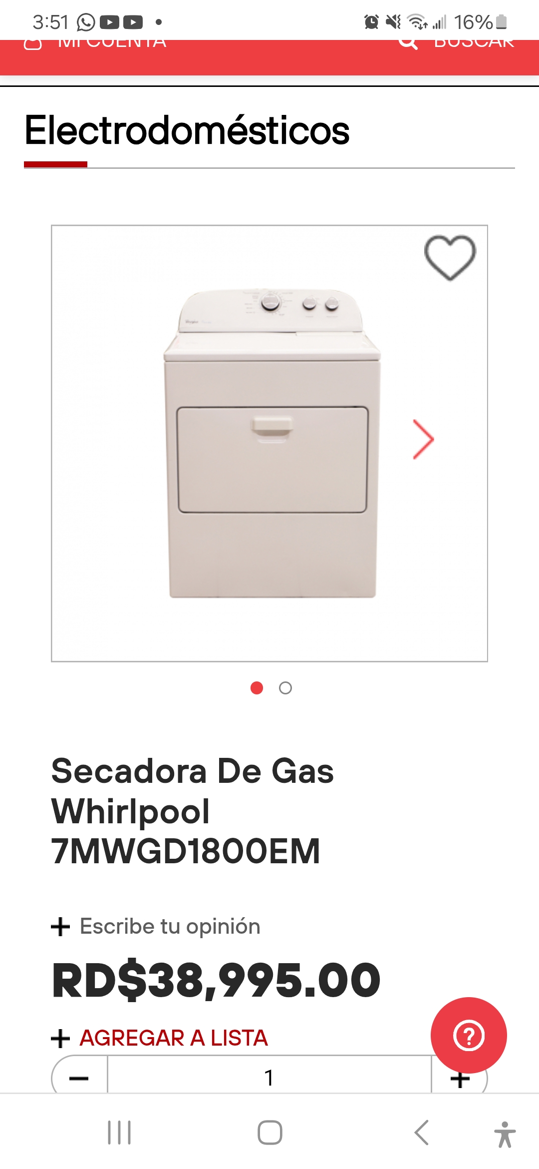 electrodomesticos - Secadora de gas 0