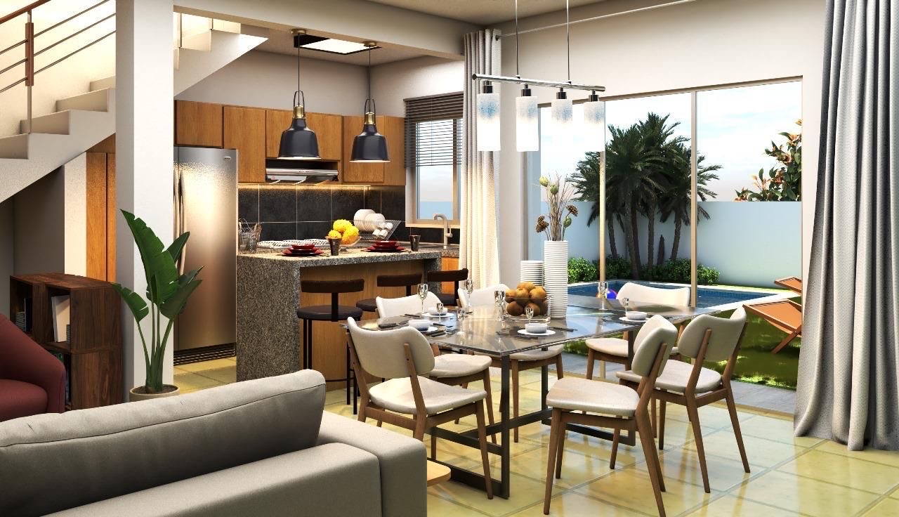 casas - venta de casa con piscina en la avenida ecológica Santo Domingo este  2