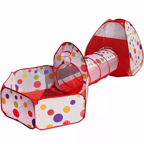 juguetes - Piscina De Pelotas Con Tunel Y Casa 3 En 1 para niños Ideal Regalo CASTILLO CASA 4