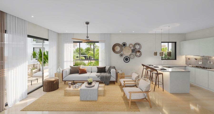 apartamentos - Proyecto en venta Punta Cana #23-1089 dos dormitorios, balcón, piscina.
 0
