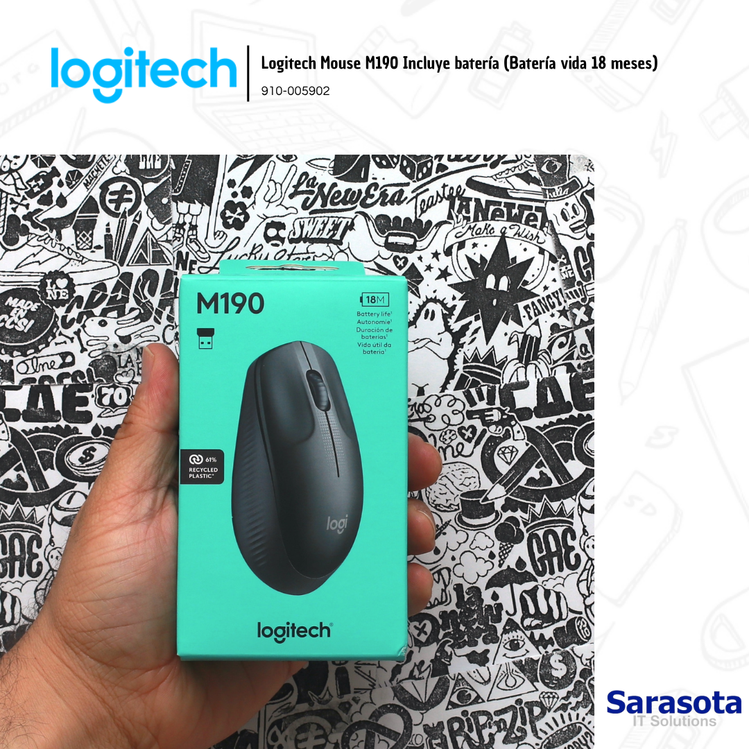 accesorios para electronica - logitech mouse m190 incluye bateria 