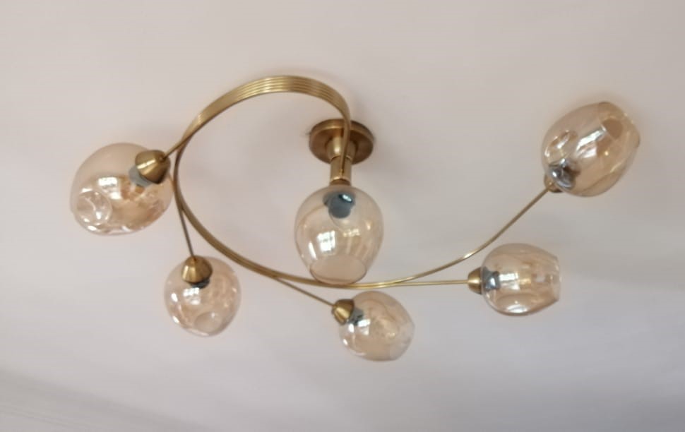 decoración y accesorios - Moderna lampara de techo color ambar 0