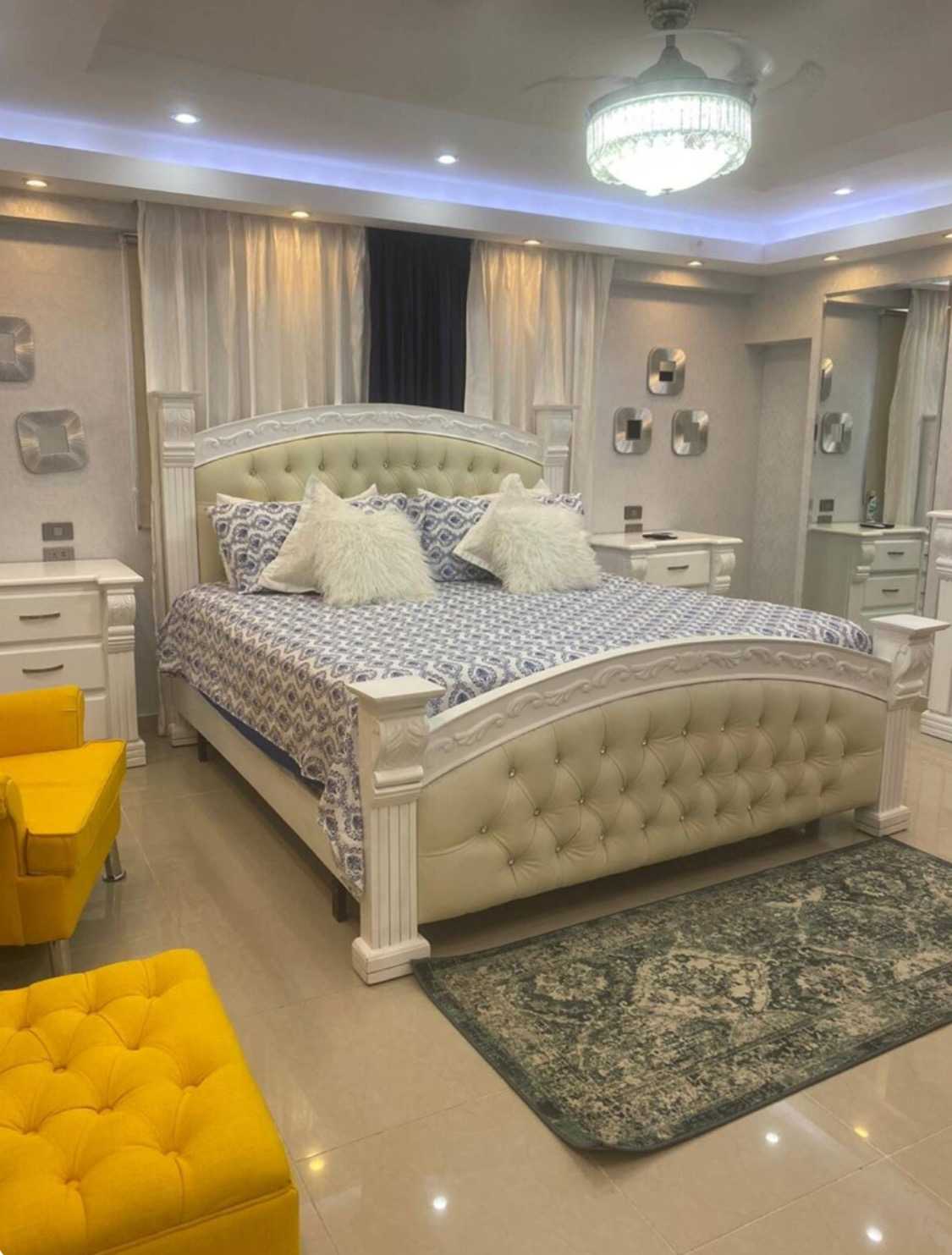 muebles y colchones - JUEGO DE HABITACION MODERNO KING EN CAOBA 0