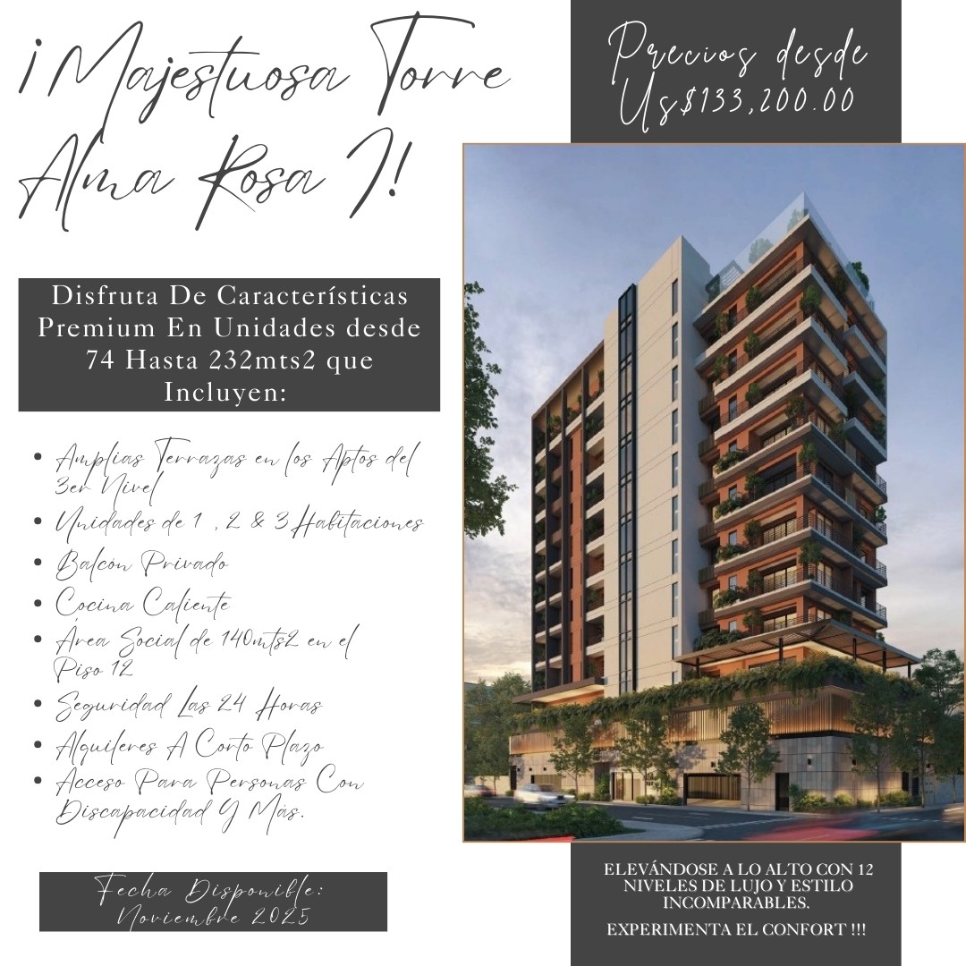 apartamentos - 💎MAJESTUOSA TORRE EN ALMA ROSA I 📍SANTO DOMINGO ESTE