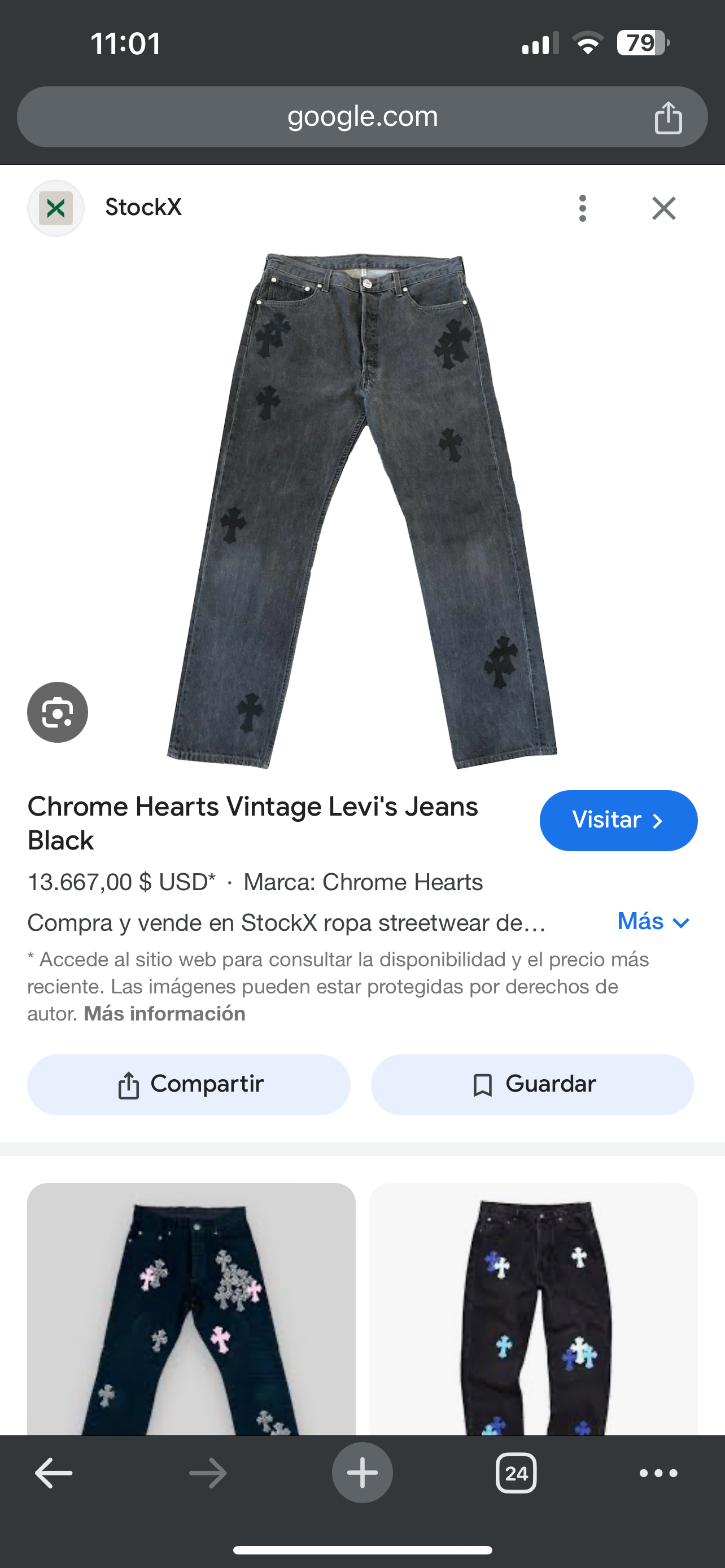 ropa para hombre - CHROME HEART JEANS 2