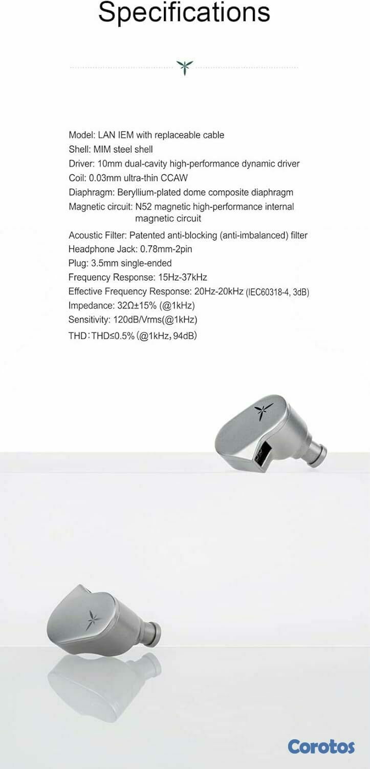 camaras y audio - Auriculares IEM Moondrop Lan Driver Dinámico 10mm 9