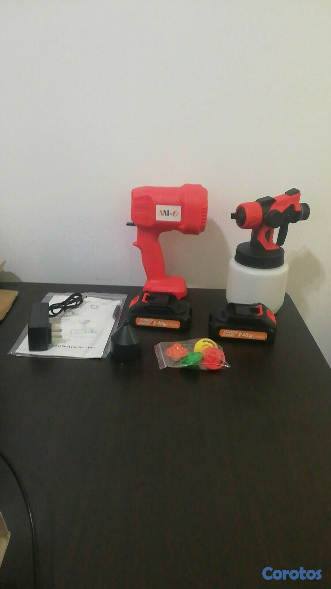 herramientas, jardines y exterior - PISTOLA DE PINTAR INALAMBRICA 2 BATERIA 48V 3