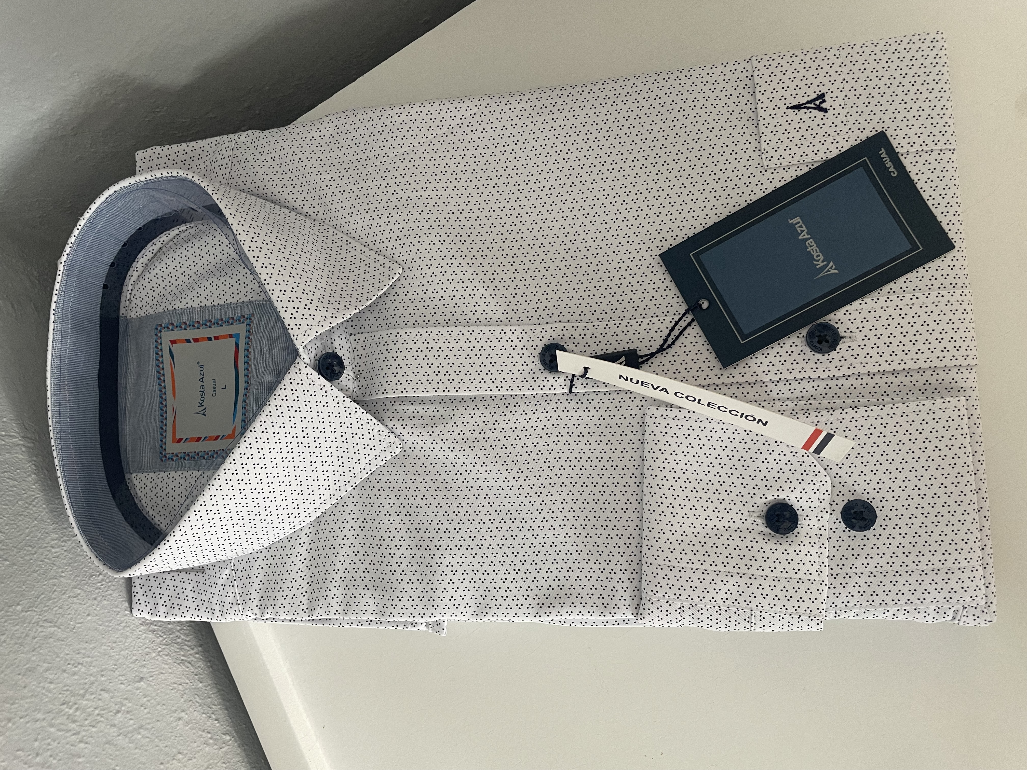 ropa para hombre - Camisas marca kosta azul talla L grande 4