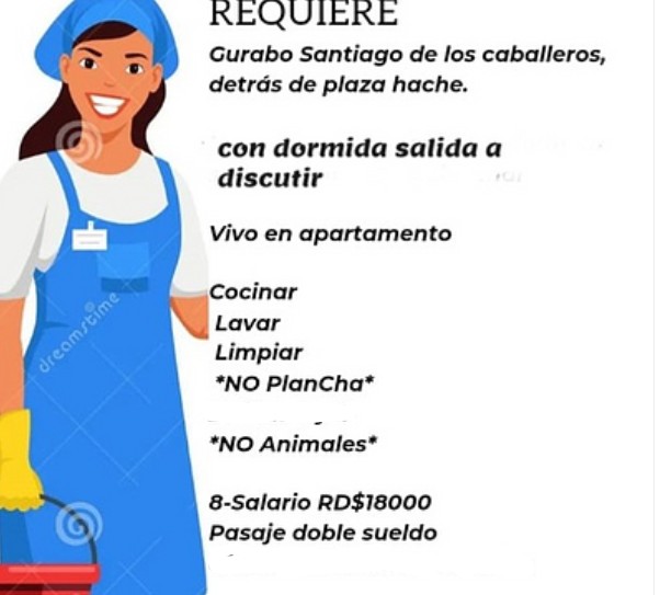 empleos disponibles - Se busca Domestica Santiago 18000