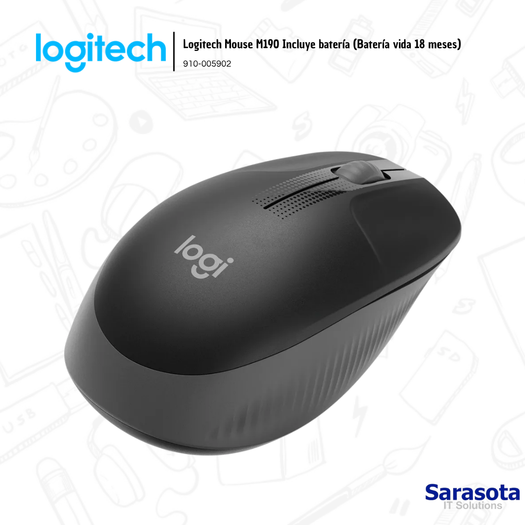 accesorios para electronica - logitech mouse m190 incluye bateria  1